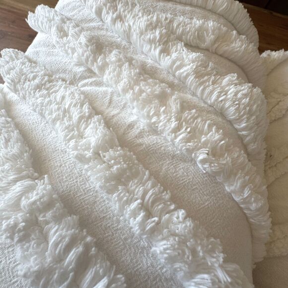 Pottery Barn Teen Dorm Modern Artisan Quilted Sham Standard Pair Ivory NWOT - Picture 4 of 9